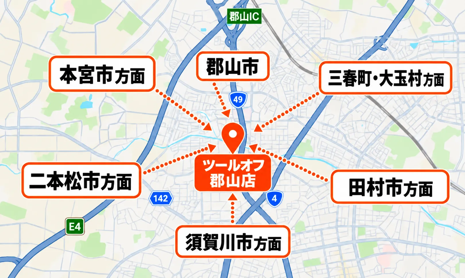 郡山店周辺マップ