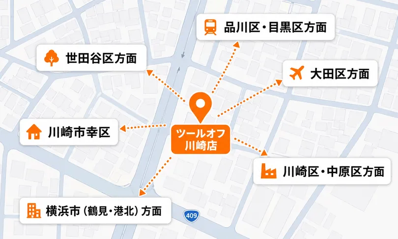 川崎店周辺マップ