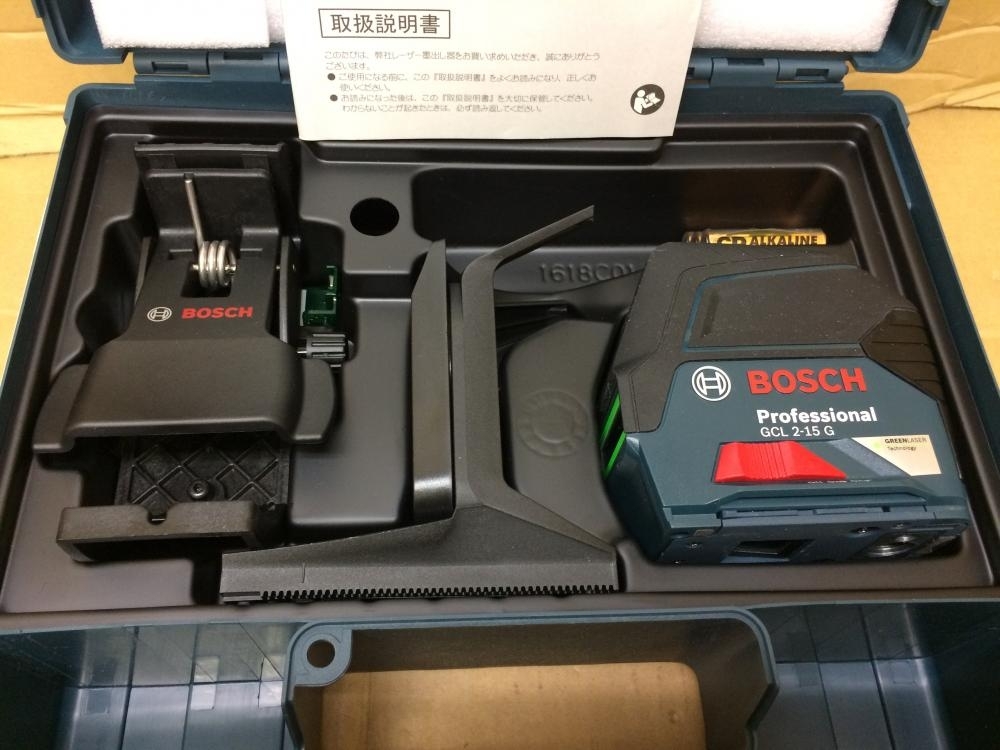 ボッシュ ダイレクトグリーンレーザー墨出し器 クラス2レーザー GCL2-15G