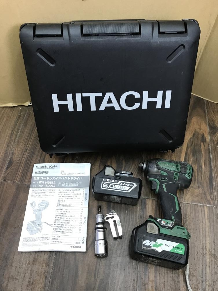 日立 充電式インパクトドライバ WH18DDL2　充電器無し