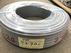 買取実績】 カワイ電線 VVFケーブル 3×2.0mm 100m巻き 【大阪府大阪市 